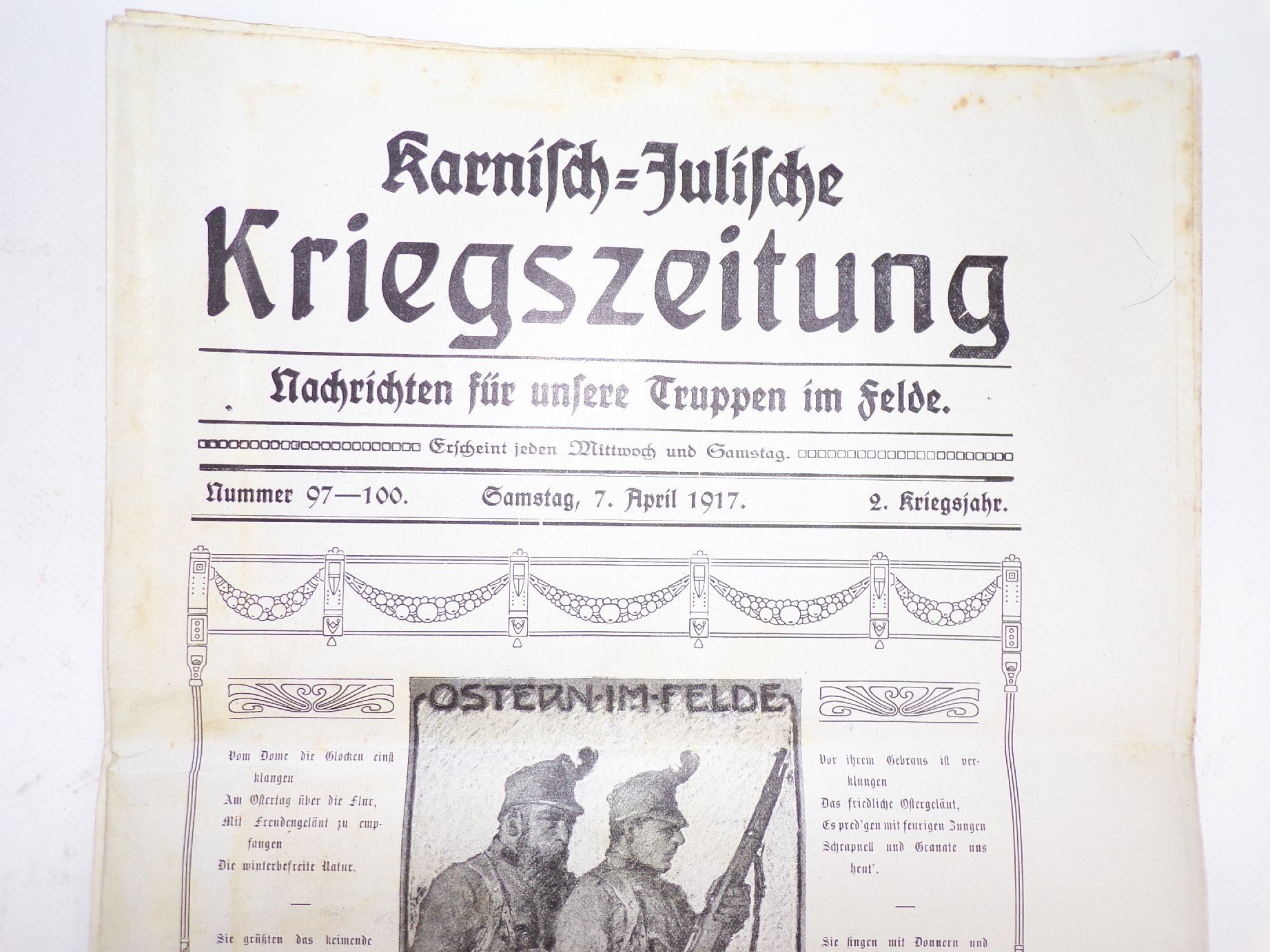 Karnisch Julische Kriegszeitung 1 Wk WW1 Zeitung 