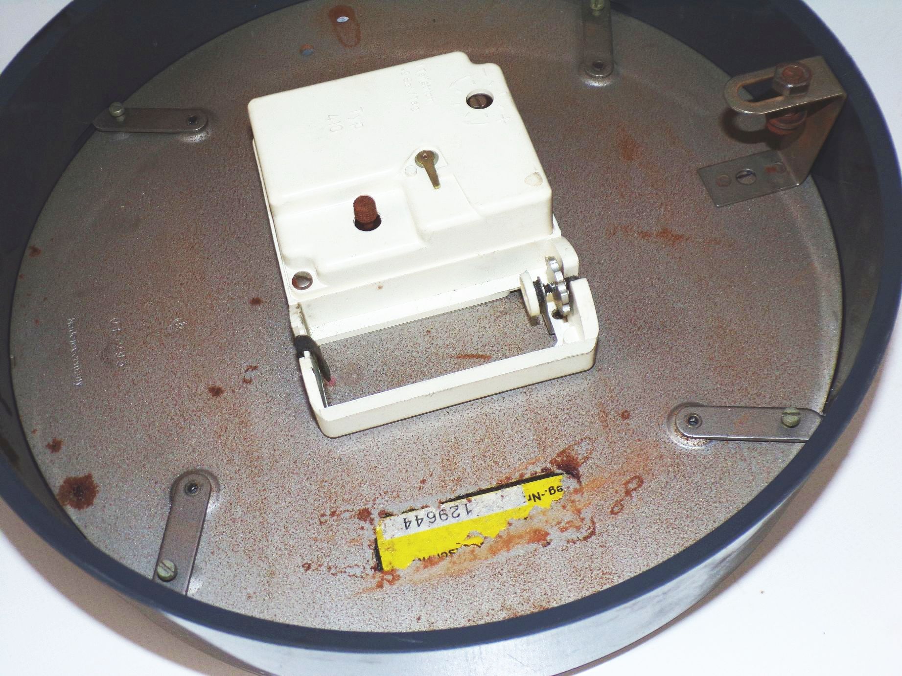 Alte Glashütte elektrochron Typ 410 Wanduhr Küchenuhr Rund Grau Uhr OVP 