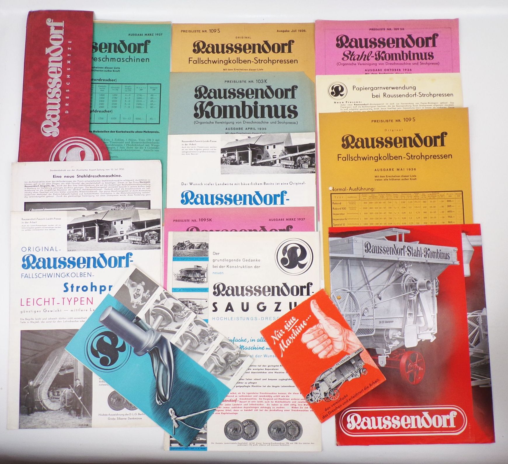 Raussendorf Singwitz Bautzen Reklame Mappe Saugzug Strohpresse 1930er 