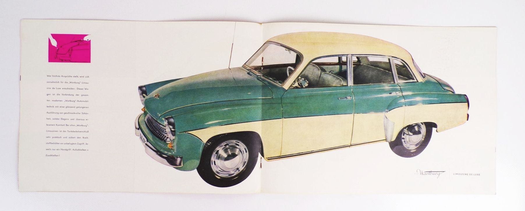 Alte Werbe Broschüre Wartburg Limousine De Luxe 1959