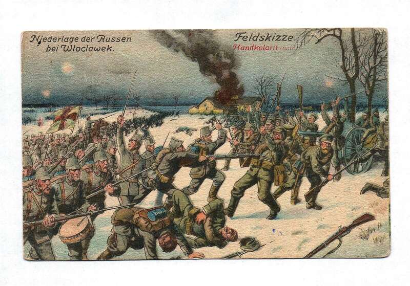 Ak Niederlage der Russen bei Wloclawek. Feldskizze 1915