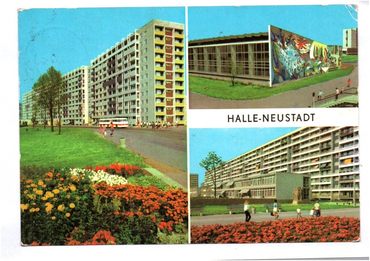 Ak Halle Neustadt farbig 3 Stück 1970er Jahre DDR Ak Halle Neustadt farbig 3 Stück 1970er Jahre DDR