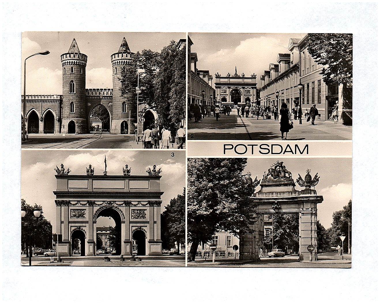 Ansichtskarte Potsdam Nauener Tor Echtfoto DDR Klement Gottwald Straße Brandenburger Tor Jägertor