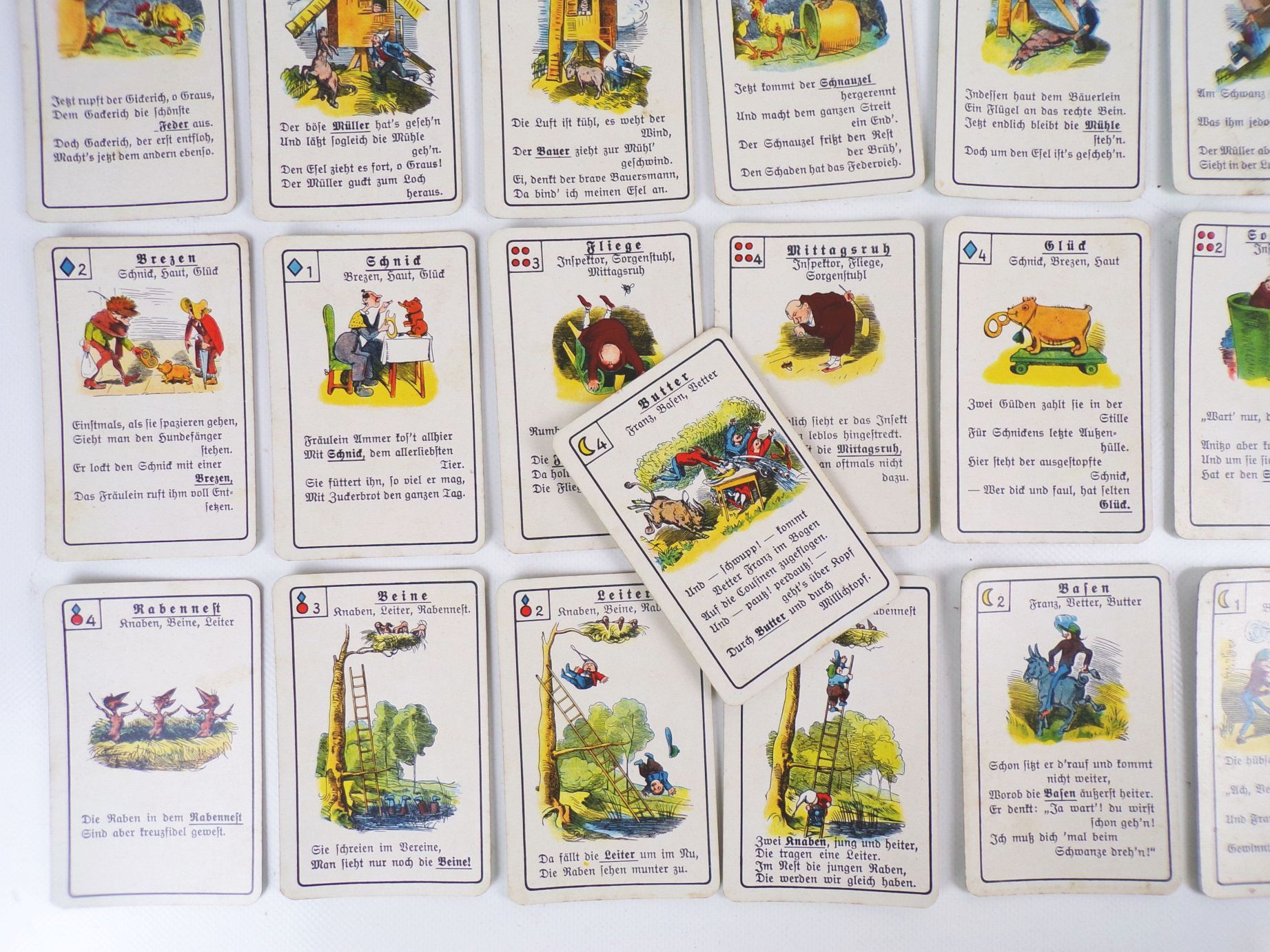 Lustiges Wilhelm Busch Quartett Franz Schmidt Nürnberg um 1930 Lustiges Wilhelm Busch Quartett Franz Schmidt Nürnberg um 1930