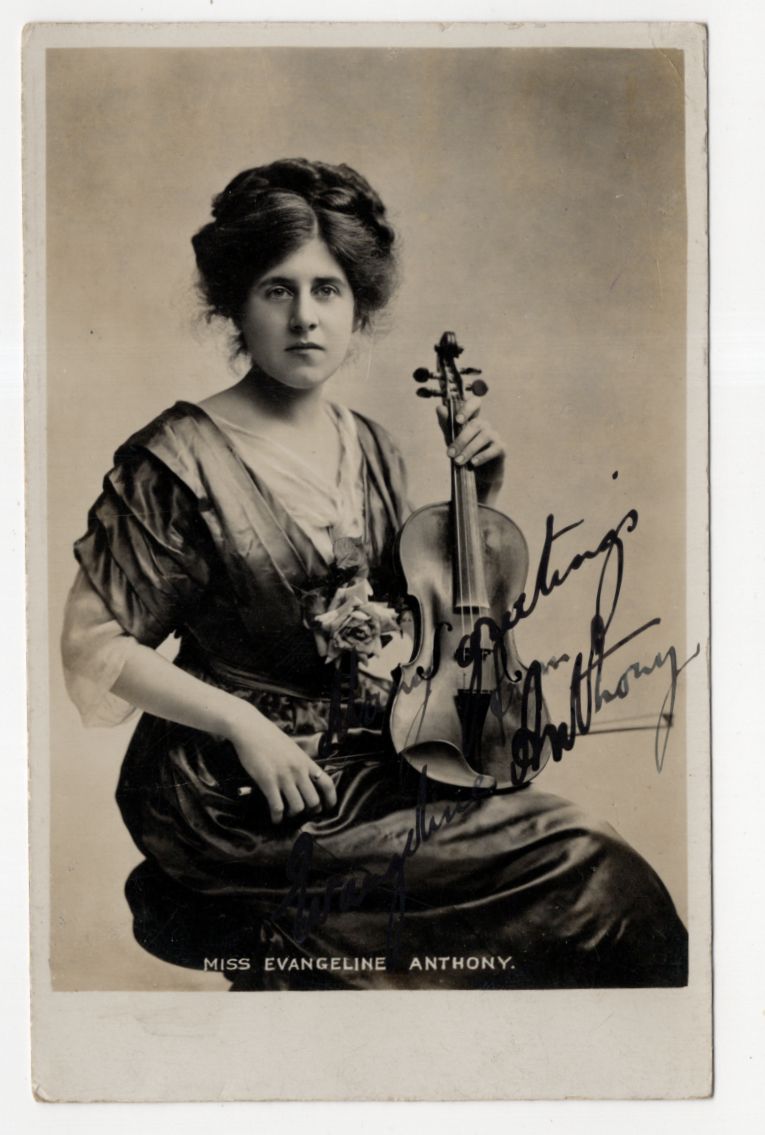 Autogramm Ak Miss Evangeline Anthony Violinistin Geigerin 1910