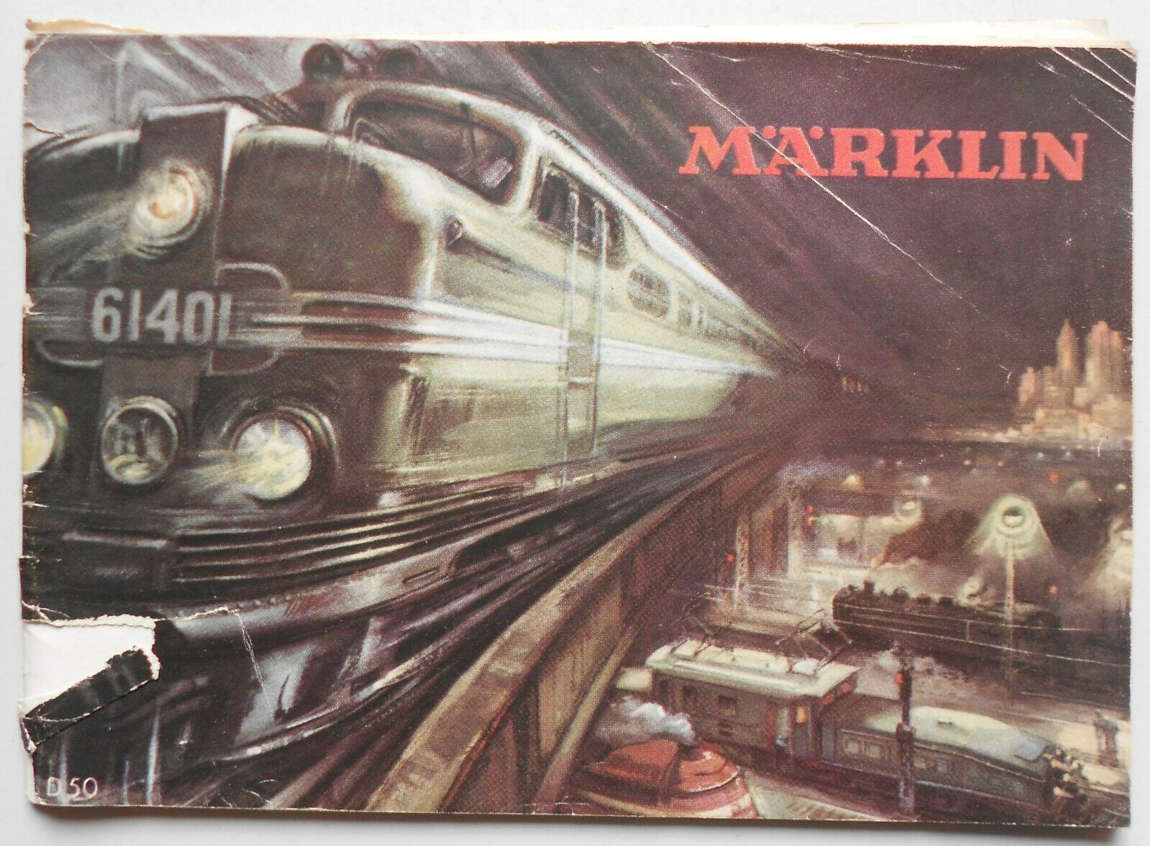 Originaler Märklin Katalog D50 1950 Eisenbahn Dampfmaschine Spielzeug K1