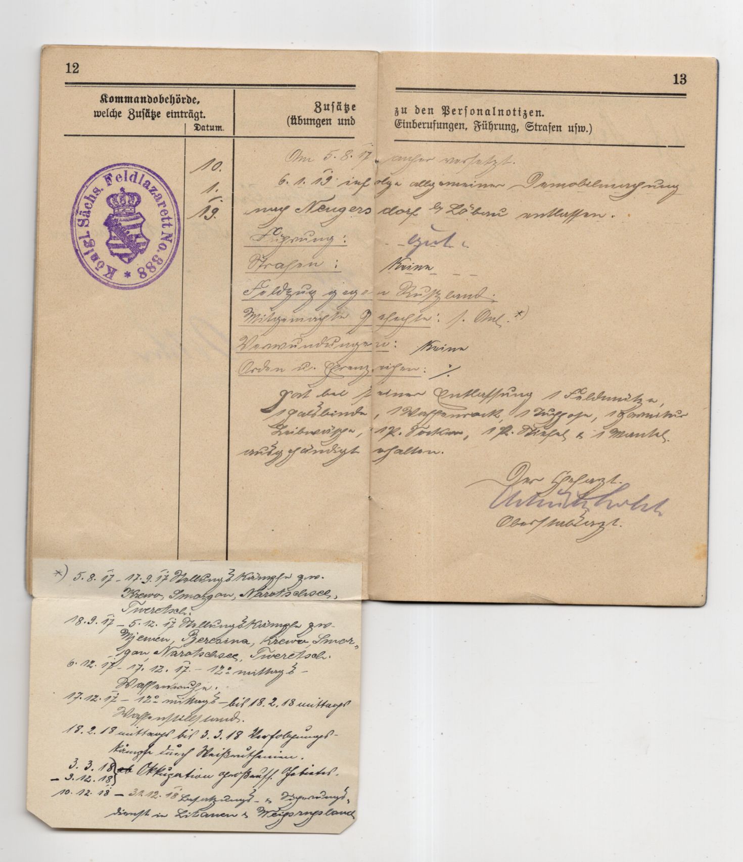 Militärpass 1 Weltkrieg Kurland Beresina Militärpass 1 Weltkrieg Kurland Beresina
