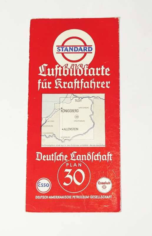 Standard Luftbildkarte Plan 30 Allenstein Königsberg Tilsit Ostpreußen Esso