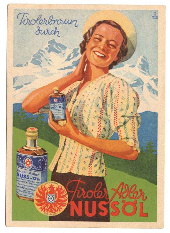Reklame Ak Tiroler Adler Nussöl Engelhardt 1930er