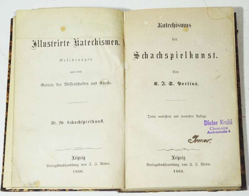 Katechismus der Schachspielkunst 1869 Schach 