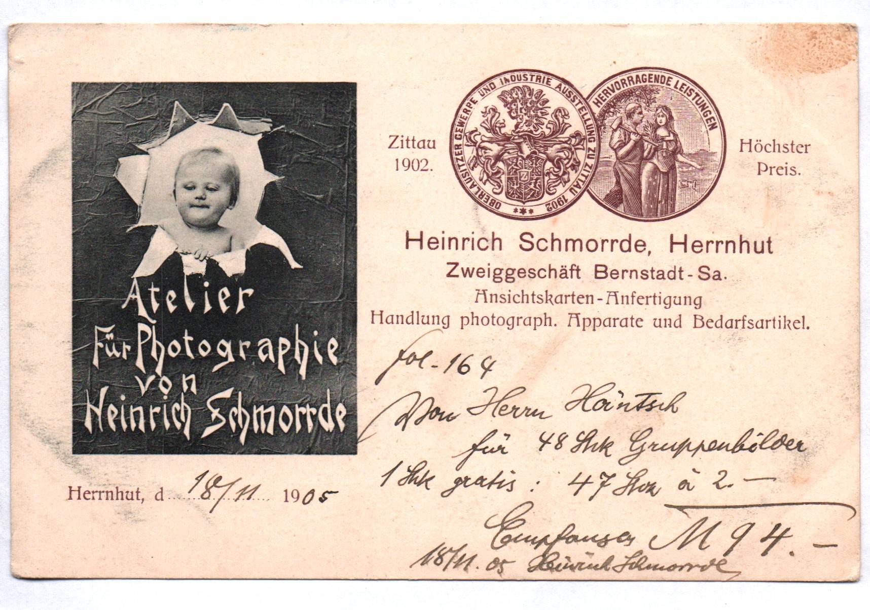 Litho Ak Herrnhut Heinrich Schmorrde Photografie Atelier 1905