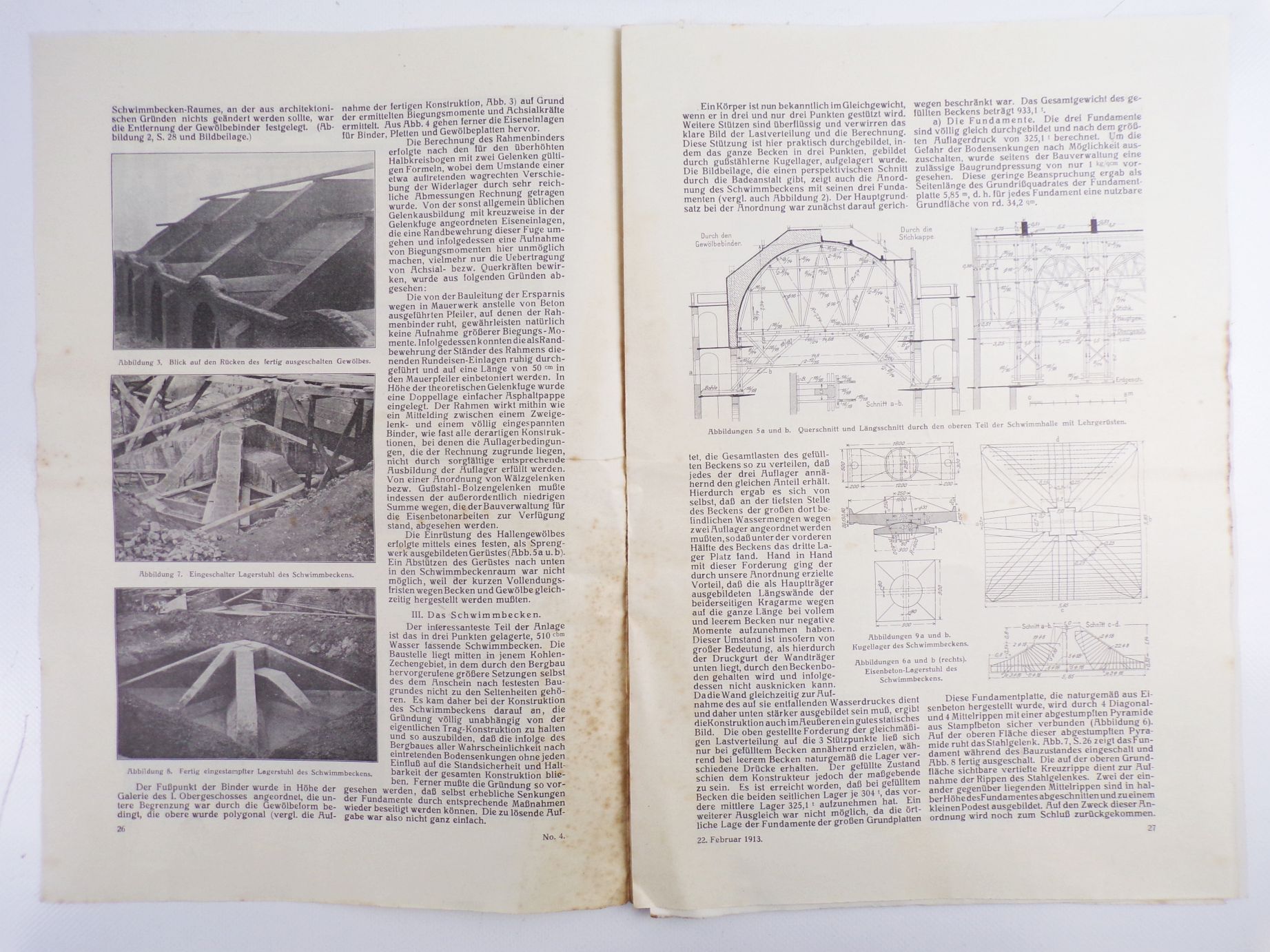 Deutsche Bauzeitung 4 Stück 1913 Bromberg Brückenbau Beton 
