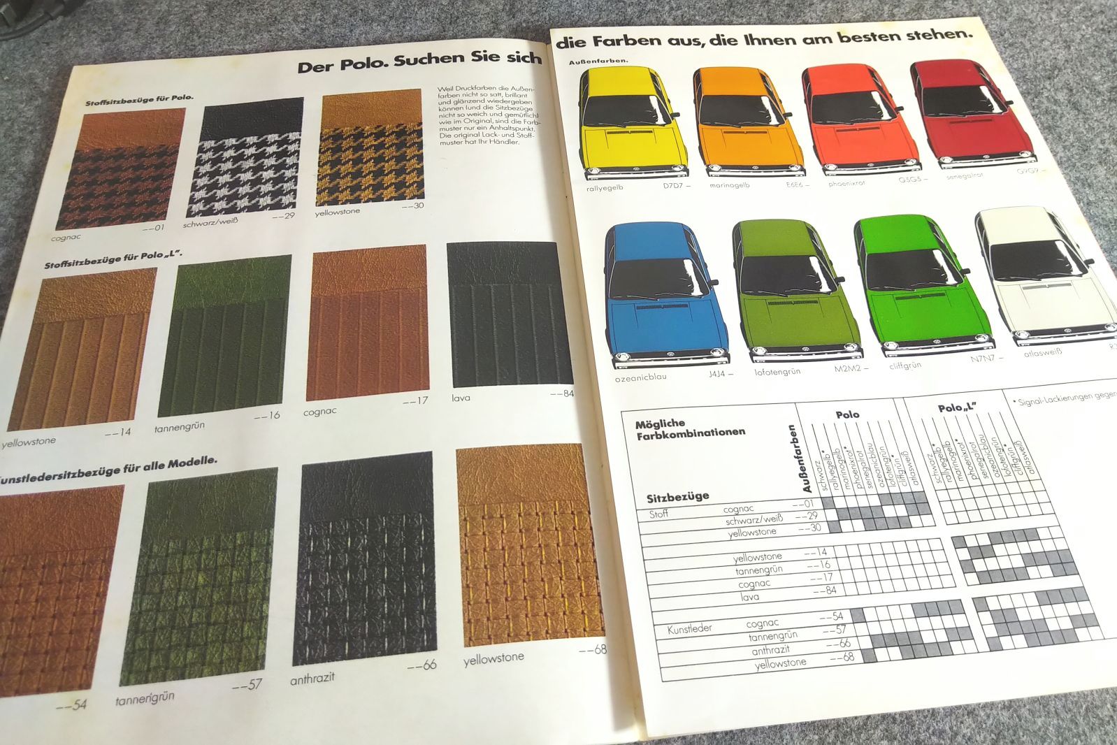 Volkswagen Broschüre Polo VW Auto Werbung 1976 Volkswagen Broschüre Polo VW Auto Werbung 1976