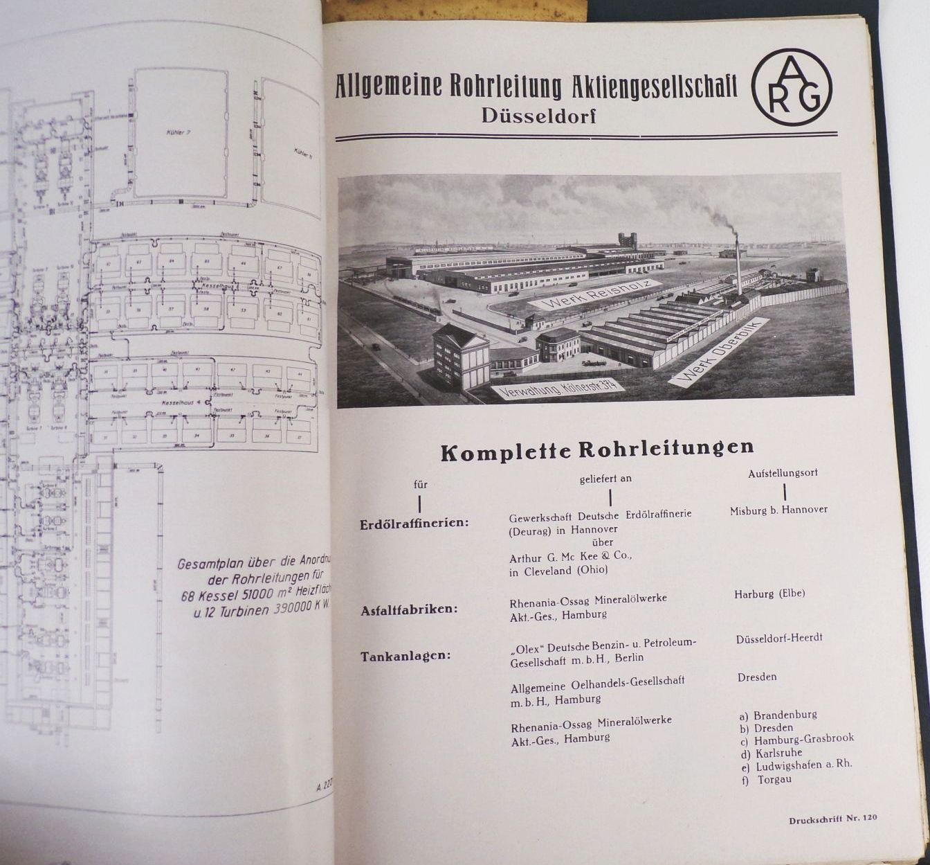 Hefter Allgemeine Rohrleitung Aktiengesellschaft Düsseldorf ARG um 1935