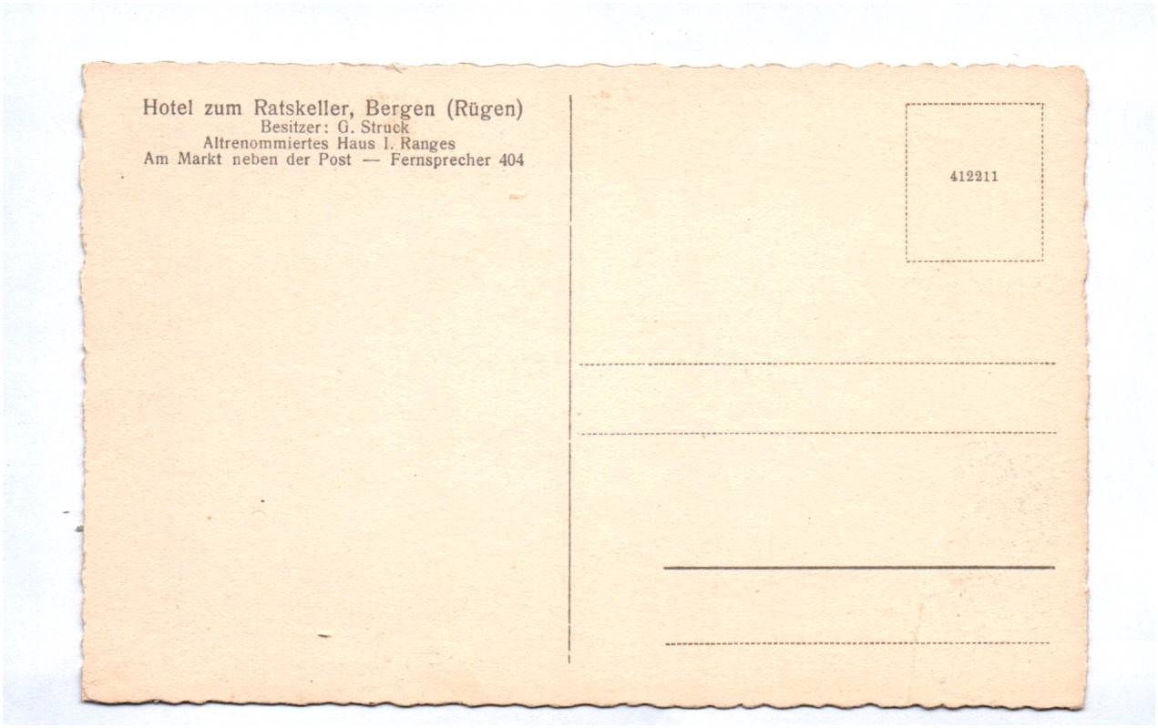 Ak Bergen Rügen Hotel zum Ratskeller Ak Bergen Rügen Hotel zum Ratskeller