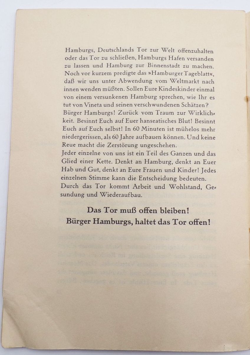 Haltet das Tor offen 1931 Hamburg Johann Trautmann Verlag Politik Haltet das Tor offen 1931 Hamburg Johann Trautmann Verlag Politik