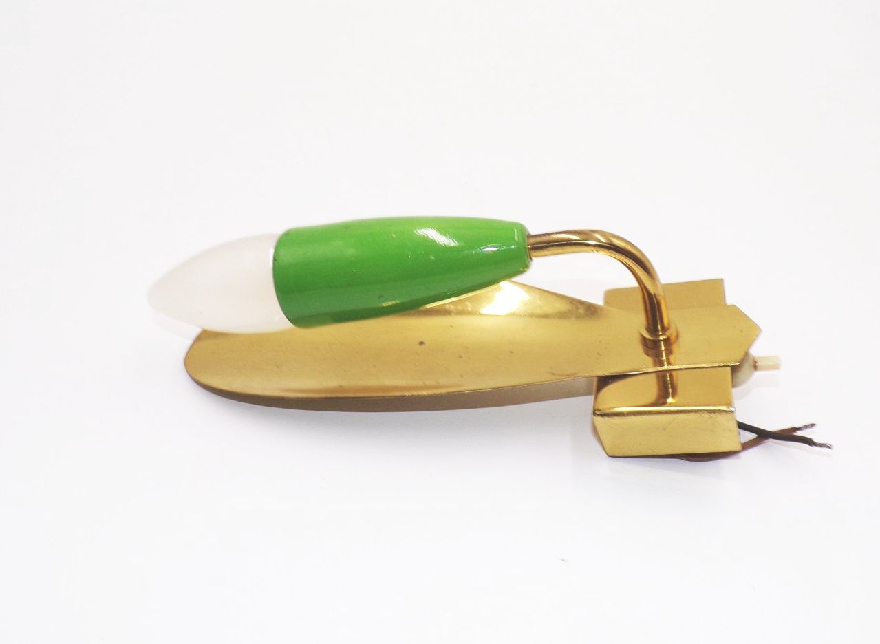 Wandlampe Sputnik Gold Grün E14 Vintage 70er Jahre Leuchte