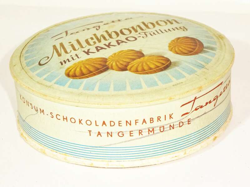 Tangetta Milchbonbon Kakao Füllung Pappdose Reklame Sammler 