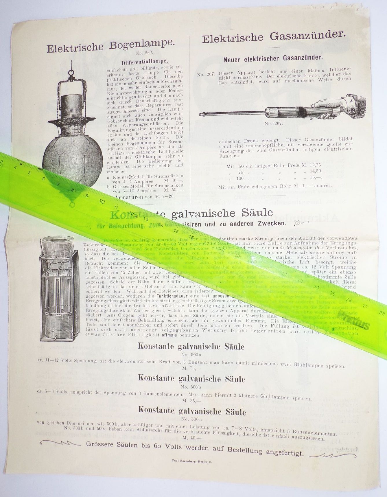 Prospekt Wolff u Ricks Berlin Dynamomaschinen elektrische Apparate 1900 er 