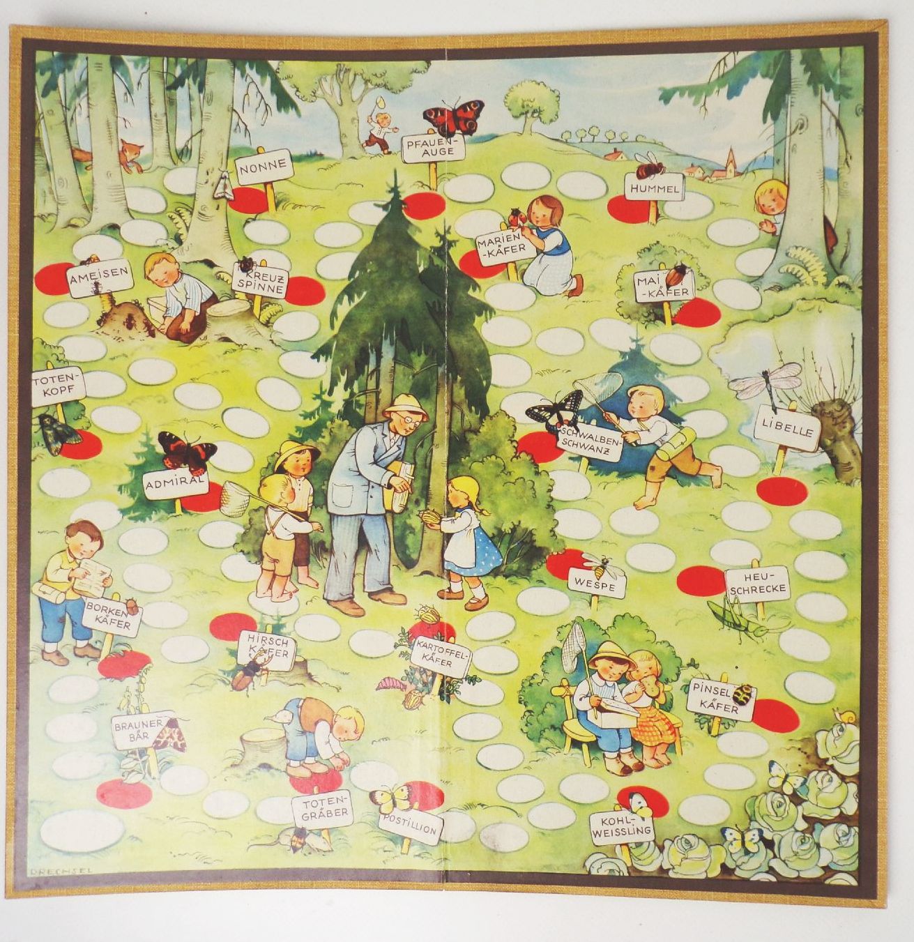 Wer sucht mit uns Insekten Ein lehrreiches Spiel Marianne Drechsel Flechsig 1950 er 