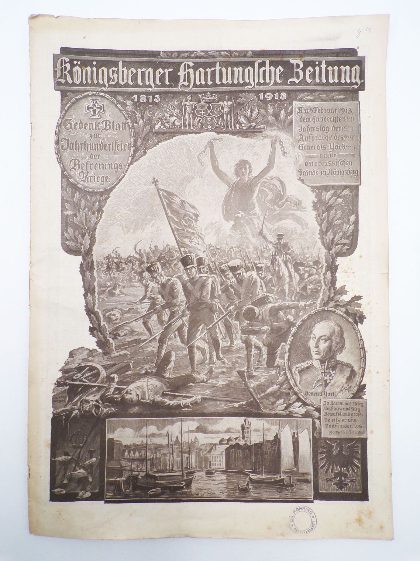 Königsberg er Hartungsche Zeitung Jahrhundertfeier der Befreiungskriege 1913