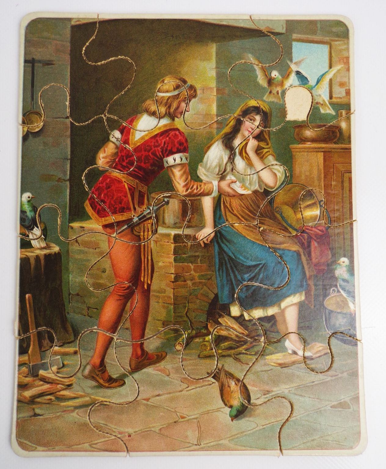 Alte Puzzle Märchen Motive um 1900 Antik Legespiel