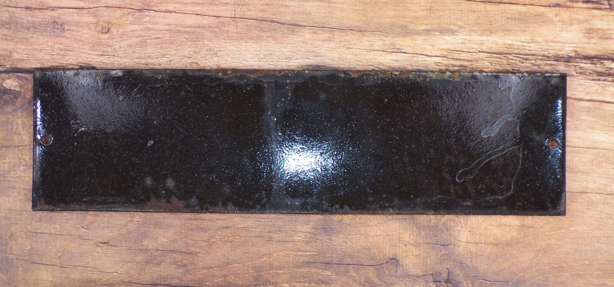 Emailschild Akkumulatoren Fabrik Stohn u Co KG Taubenheim Oberlausitz 1950er 