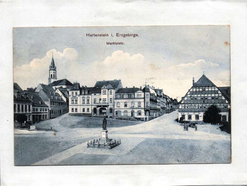 Ak Hartenstein im Erzgebirge Marktplatz 1917