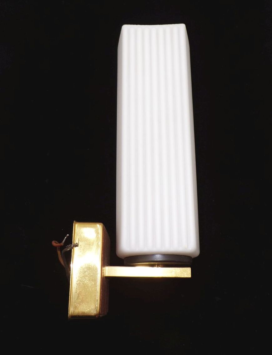 Wandleuchten 2 Stück DDR Wandlampe Weiß Gold E14 Vintage Art Deco 