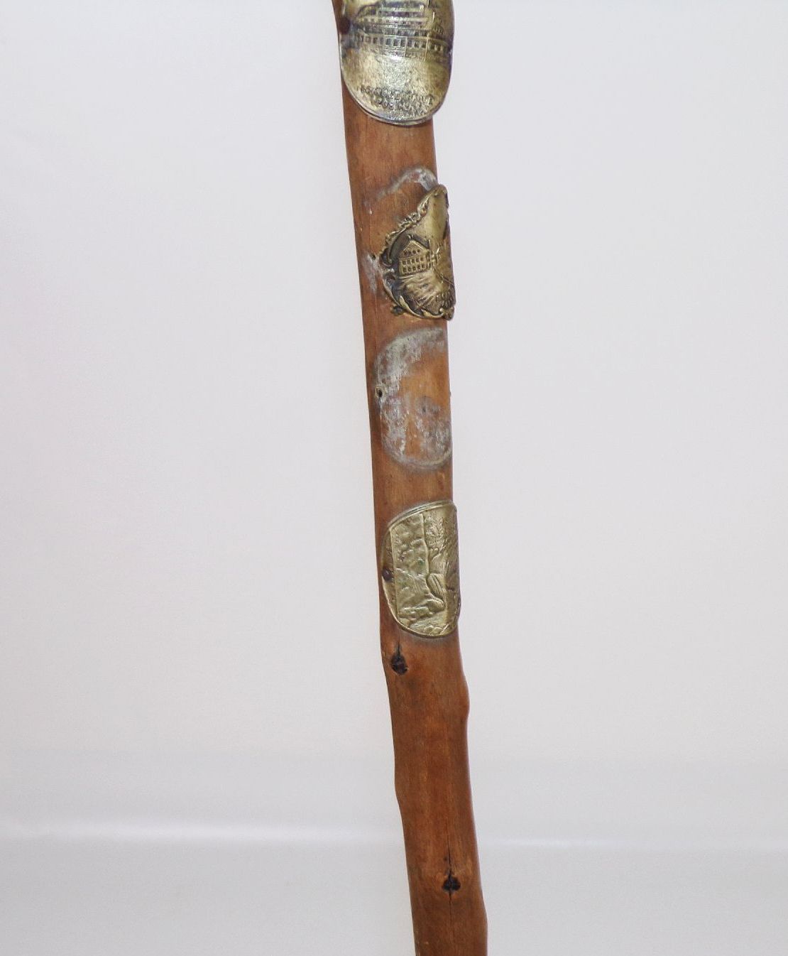 Alter Wanderstock mit Riesengebirge Stocknägeln old Spazierstock 