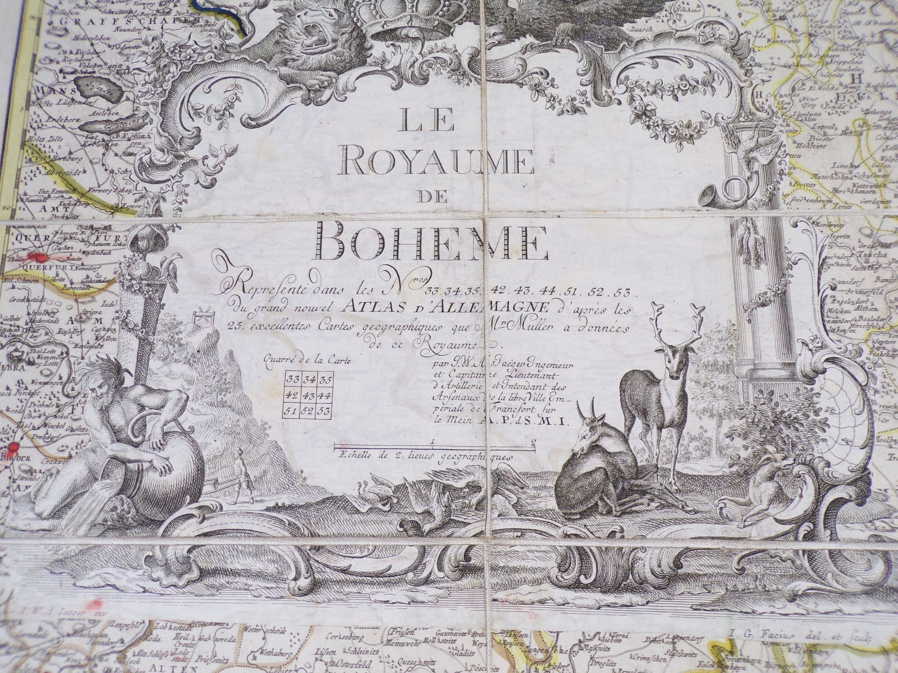 Le Royaume De Boheme 7 Kupferstich Landkarten um 1760 Böhmen