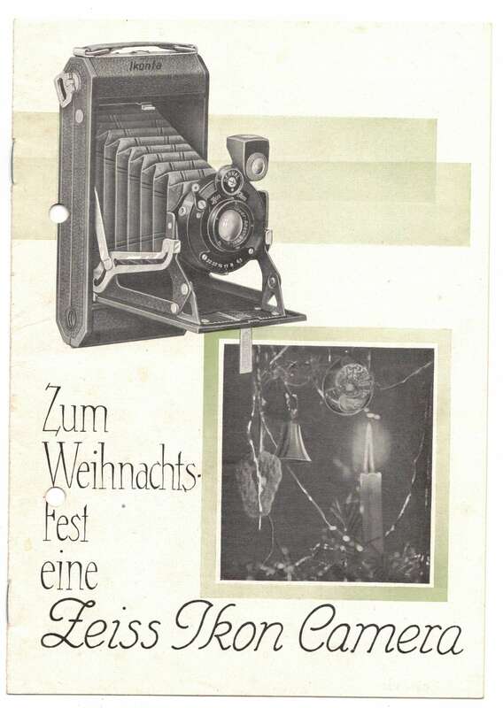 Weihnachts Prospekt Zeiss Ikon Kamera Fotoapparate 1929 !