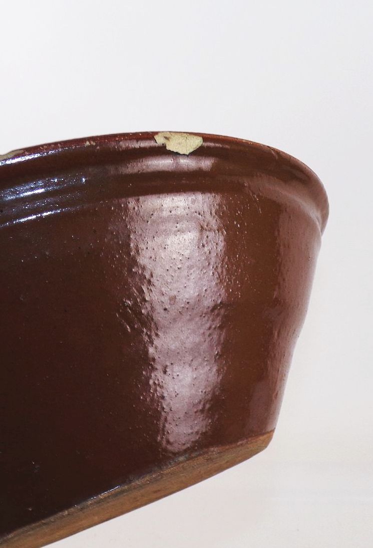 Bäuerliche Schüssel Keramik 2 Stück Braun Deko