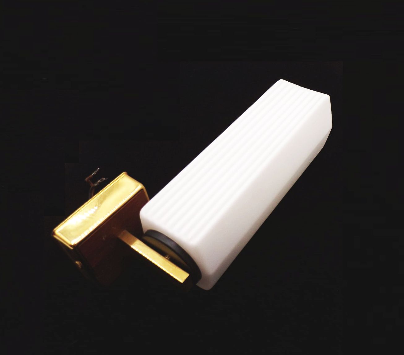 Wandleuchten 2 Stück DDR Wandlampe Weiß Gold E14 Vintage Art Deco 