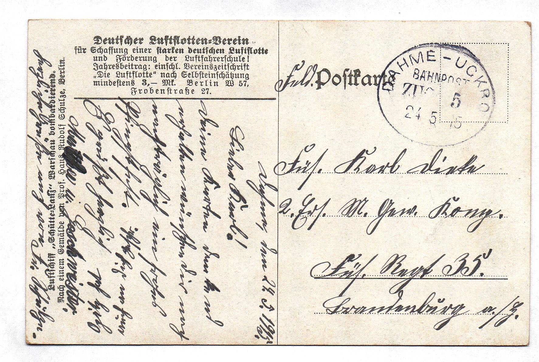 Ak Deutscher Luftflotten Verein Zeichnung Hans Rudolf Schulze 1915