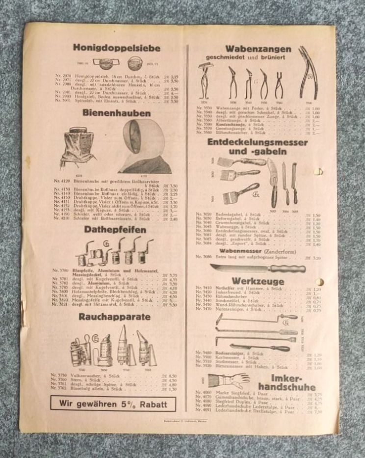 Deutsche Bienenzucht Zentrale Thüringen DR Preisliste Deutsche Bienenzucht Zentrale Thüringen DR Preisliste