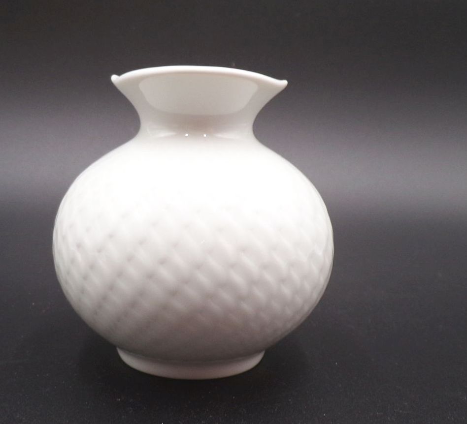 Meissen Vase Weiß klein 9 cm Vintage 