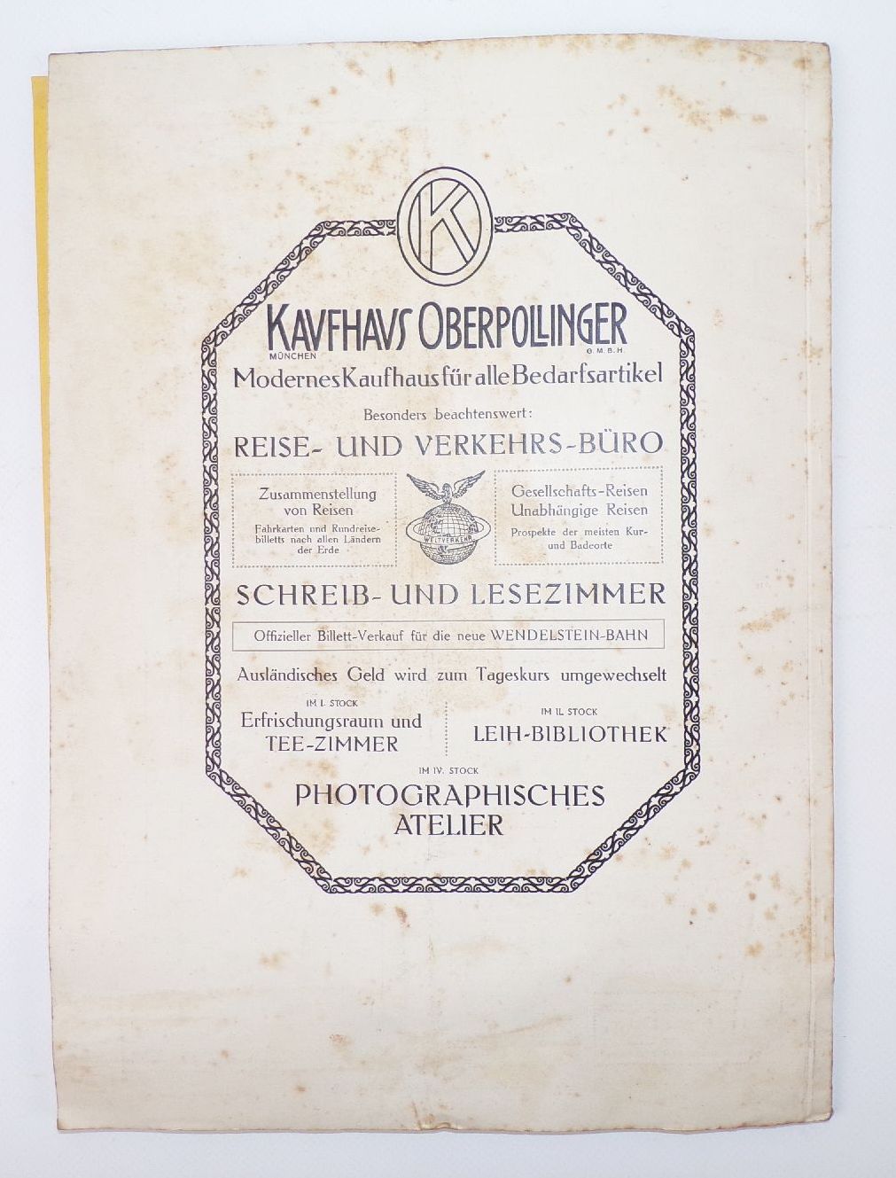 Alter Katalog Kaufhaus Oberpollinger München 1913 Mode Spielwaren Lampen