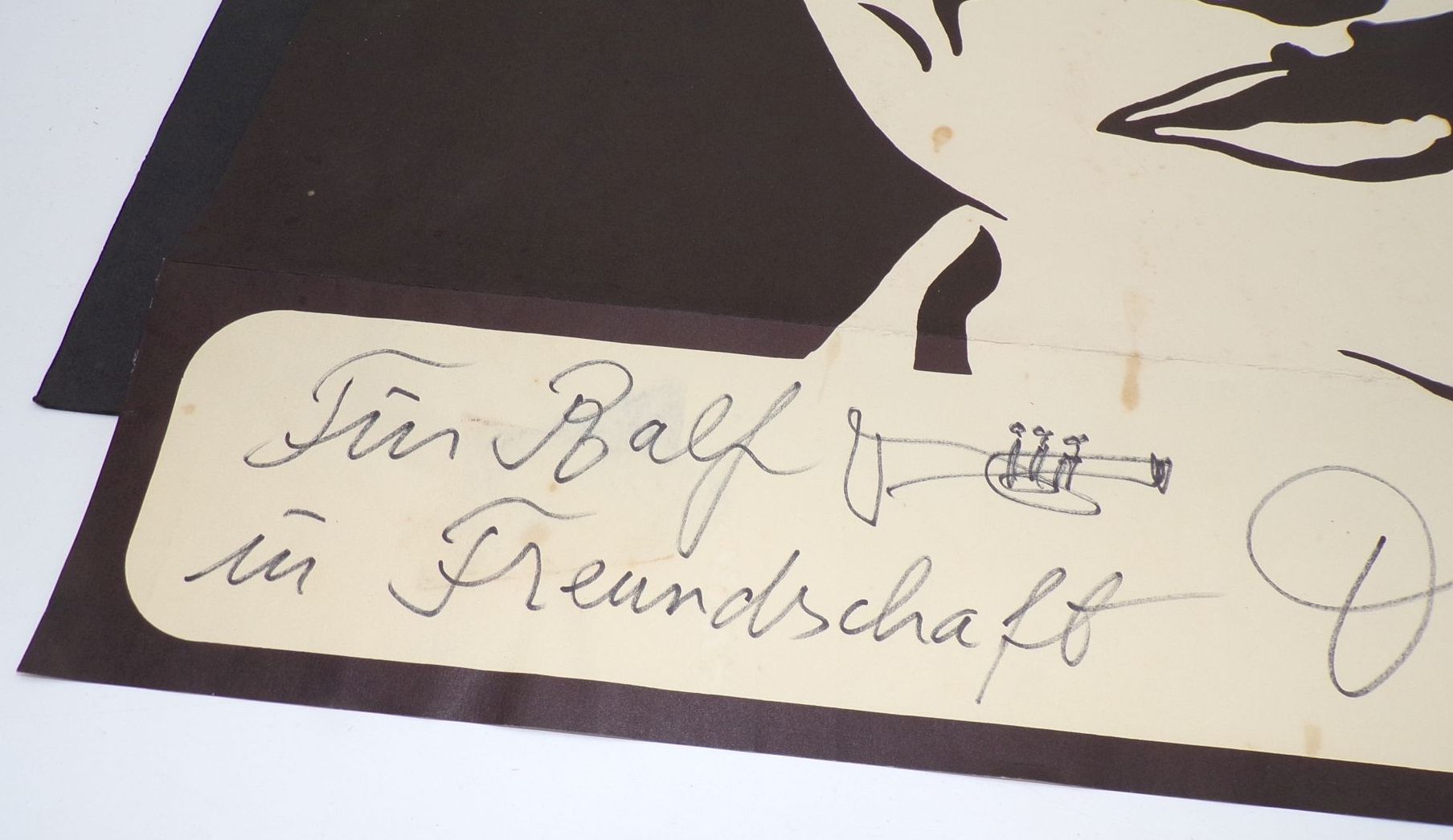 Altes Plakat Clown Dimitri mit Autogramm Vintage Zirkus 