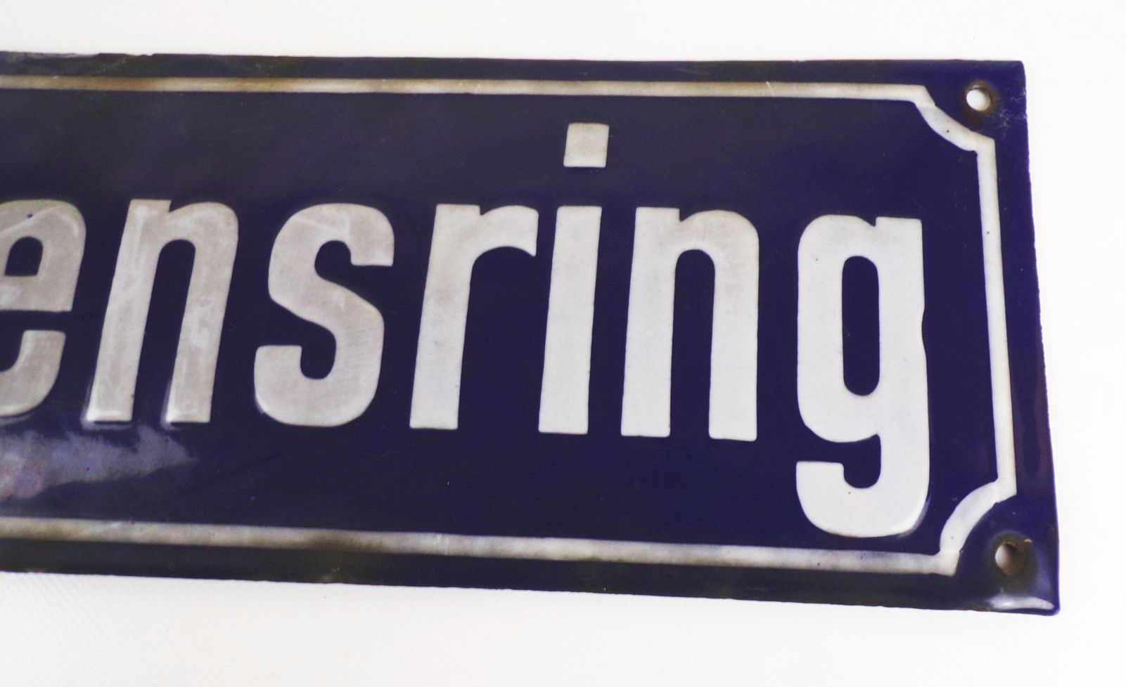 Altes Straßenschild Friedensring Emailschild blau weiß Sammler Deko Altes Straßenschild Friedensring Emailschild blau weiß Sammler Deko