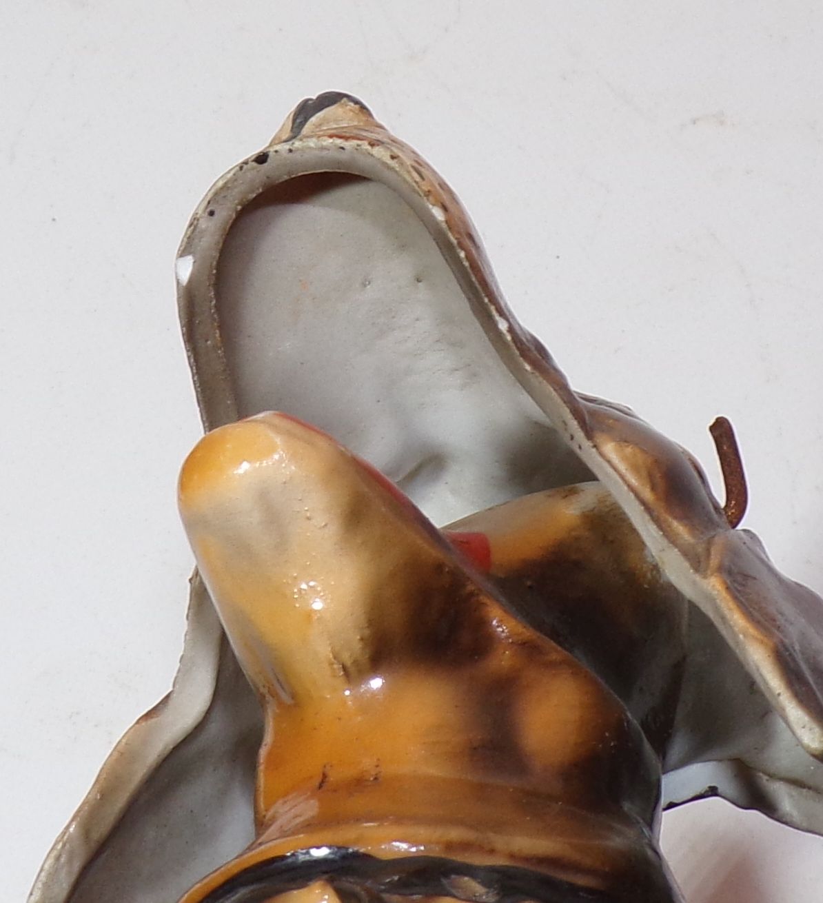 Alte Figurenkanne Dackel Dachshund Teckel Likör Flasche Ausgießer DRGM