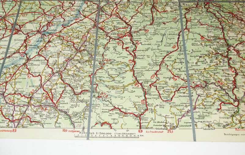 ADAC Straßenkarte Karlsruhe 47 Leinen Landkarte Mittelbach 