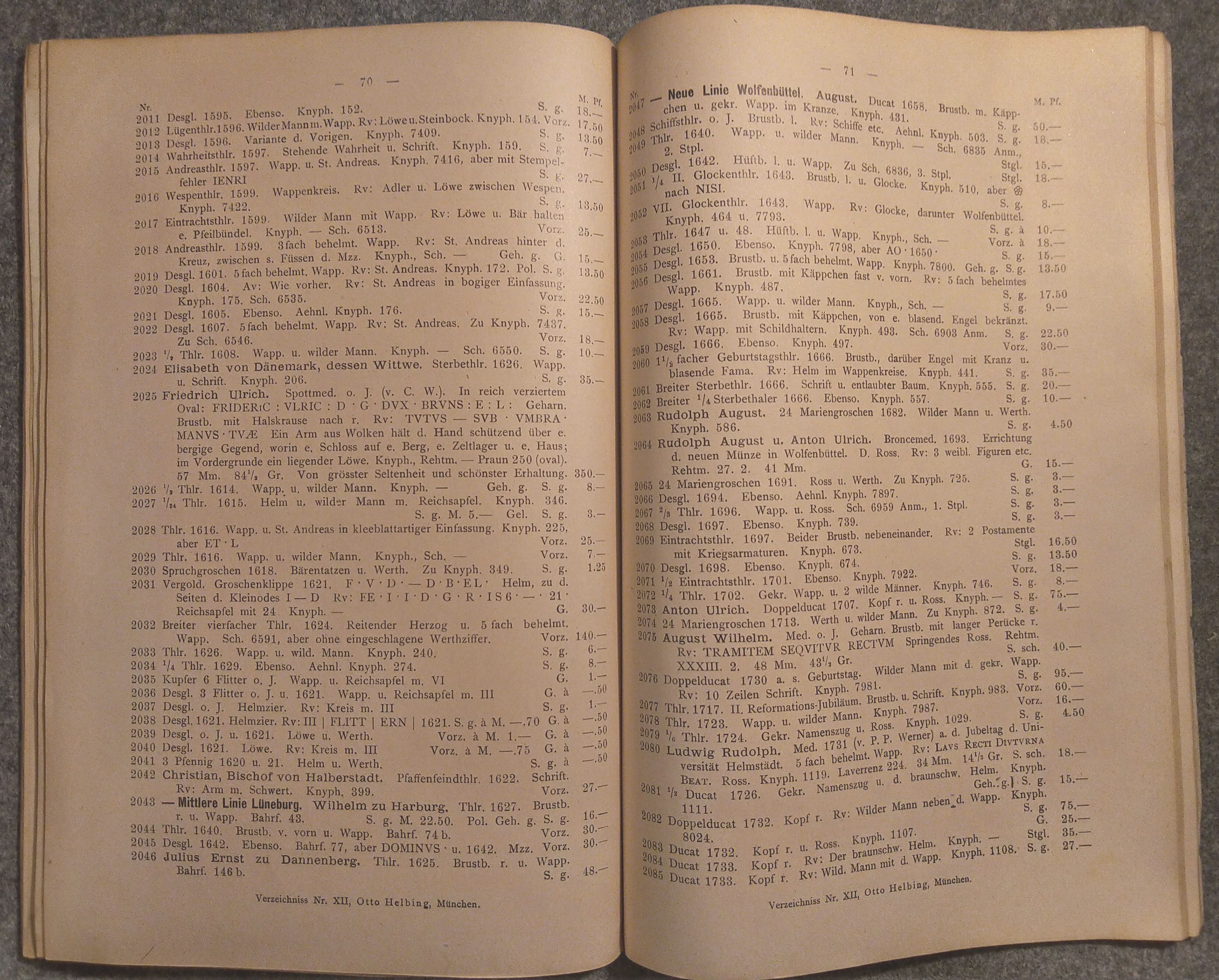 Münzen und Medaillen XII Verzeichnis Katalog 1897 Otto Helbing München Münzen und Medaillen XII Verzeichnis Katalog 1897 Otto Helbing München