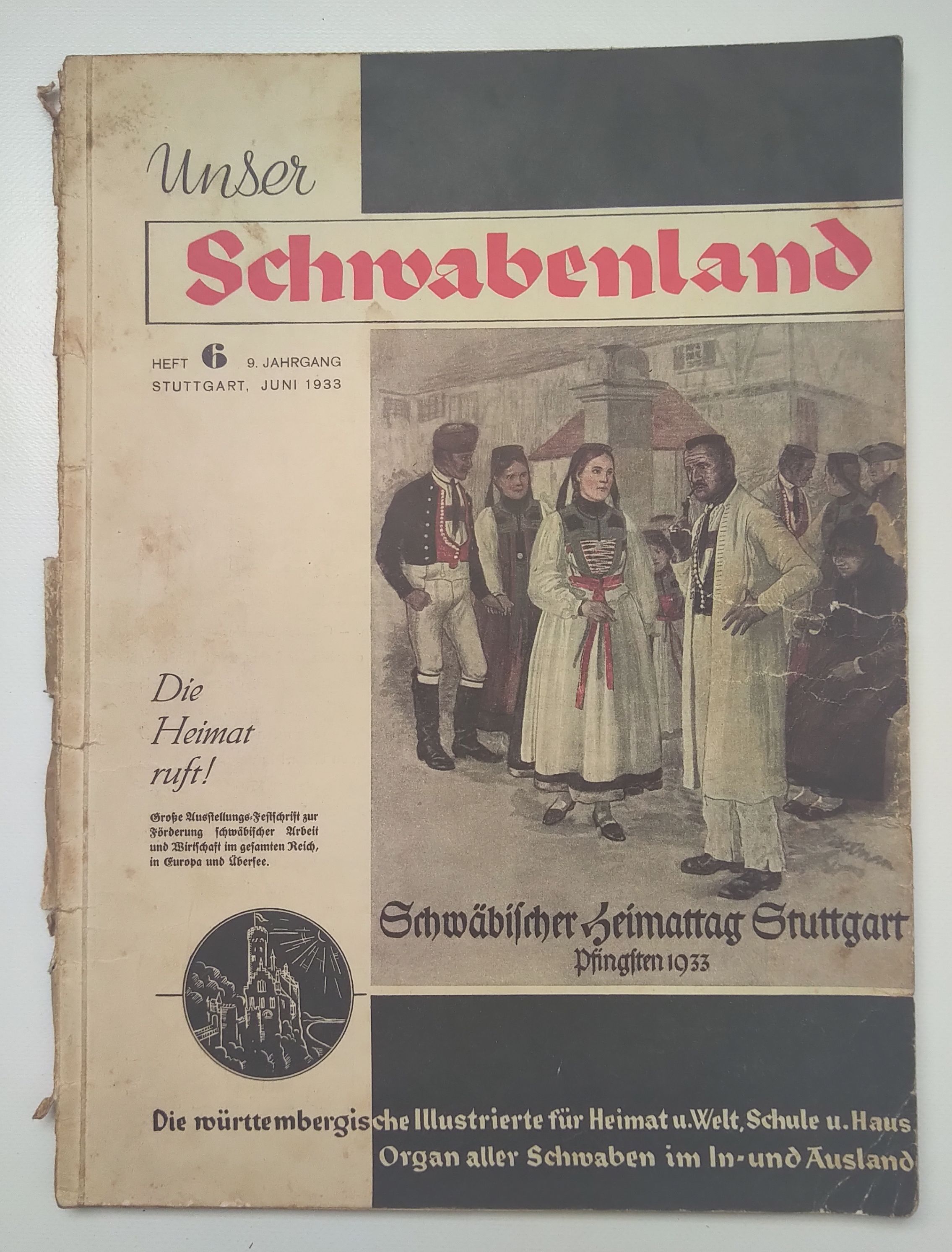 Unser Schwabenland 1933 Nr 6 Schwäbischer Heimattag Stuttgart Unser Schwabenland 1933 Nr 6 Schwäbischer Heimattag Stuttgart