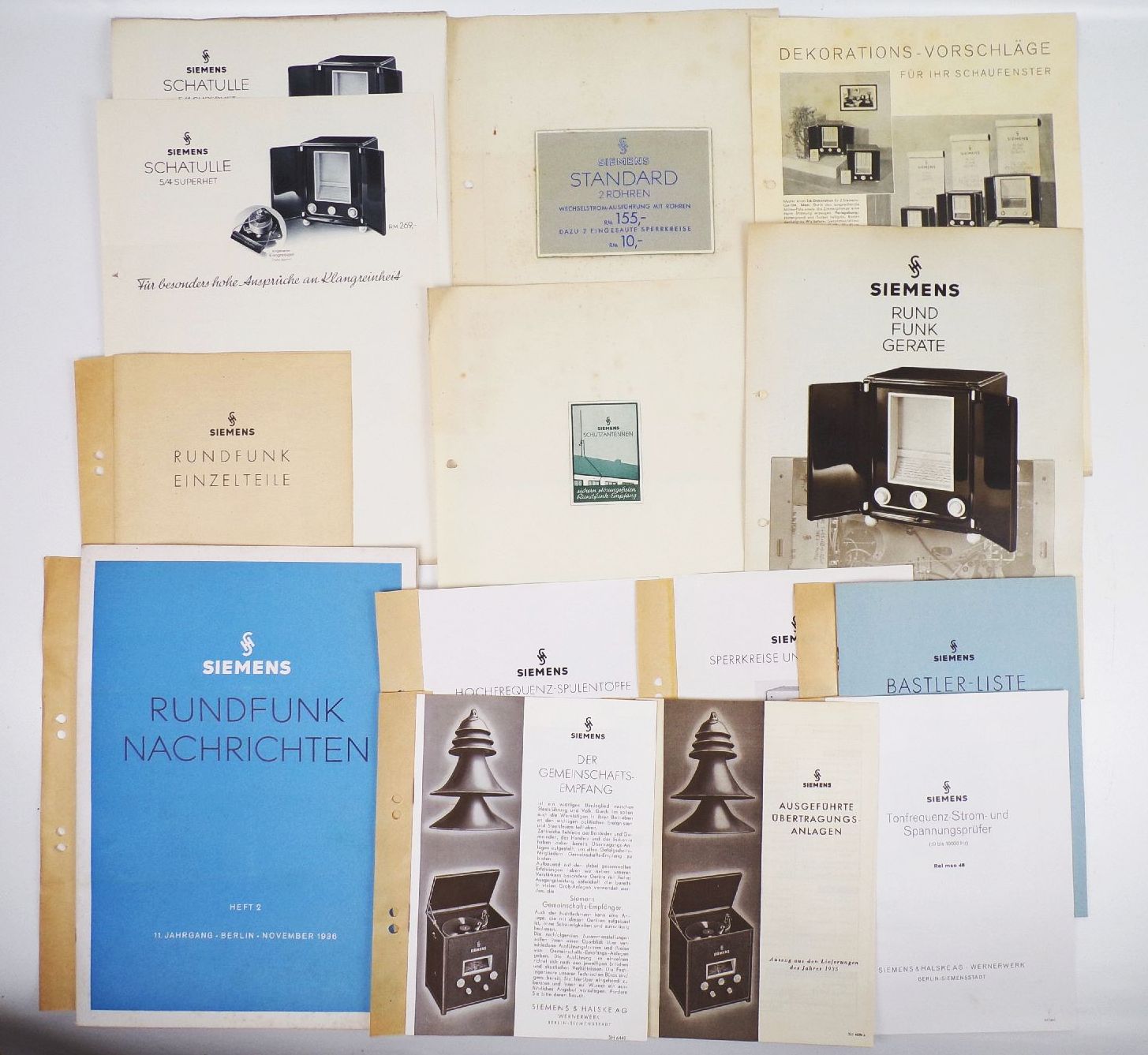 Siemens und Halske Konvolut Prospekte Werbung Elektrotechnik Radio 1929