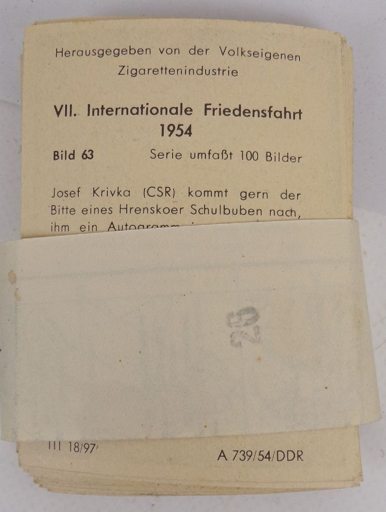 Konvolut Sammelbilder Olympische Sommerspiele 1952 Helsinki Friedensfahrt 1954
