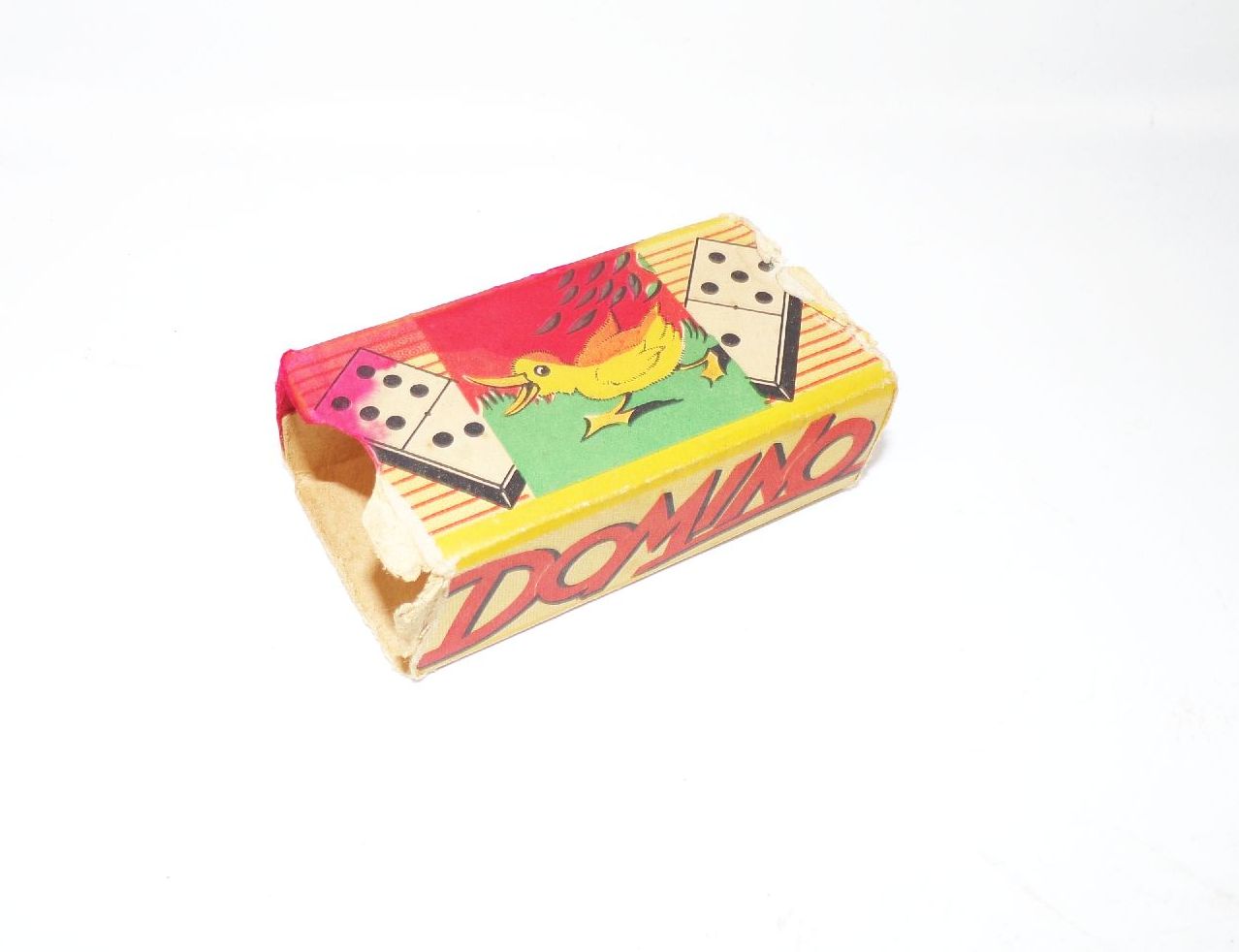 Altes Domino Spiel Tiere Legespiel Pappkärtchen 1950 er 