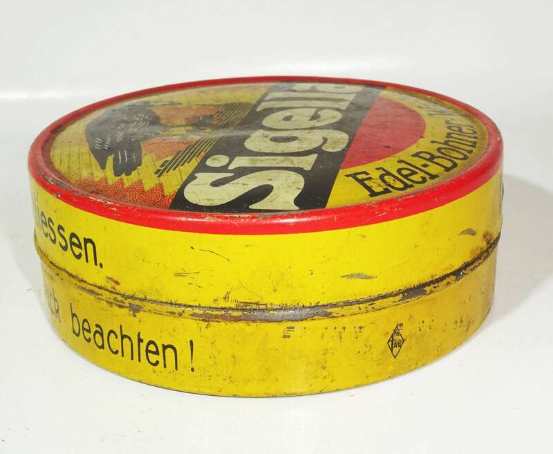 Sigella Edel Bohnerwachs Blechdose Reklame Sammler 1930er 