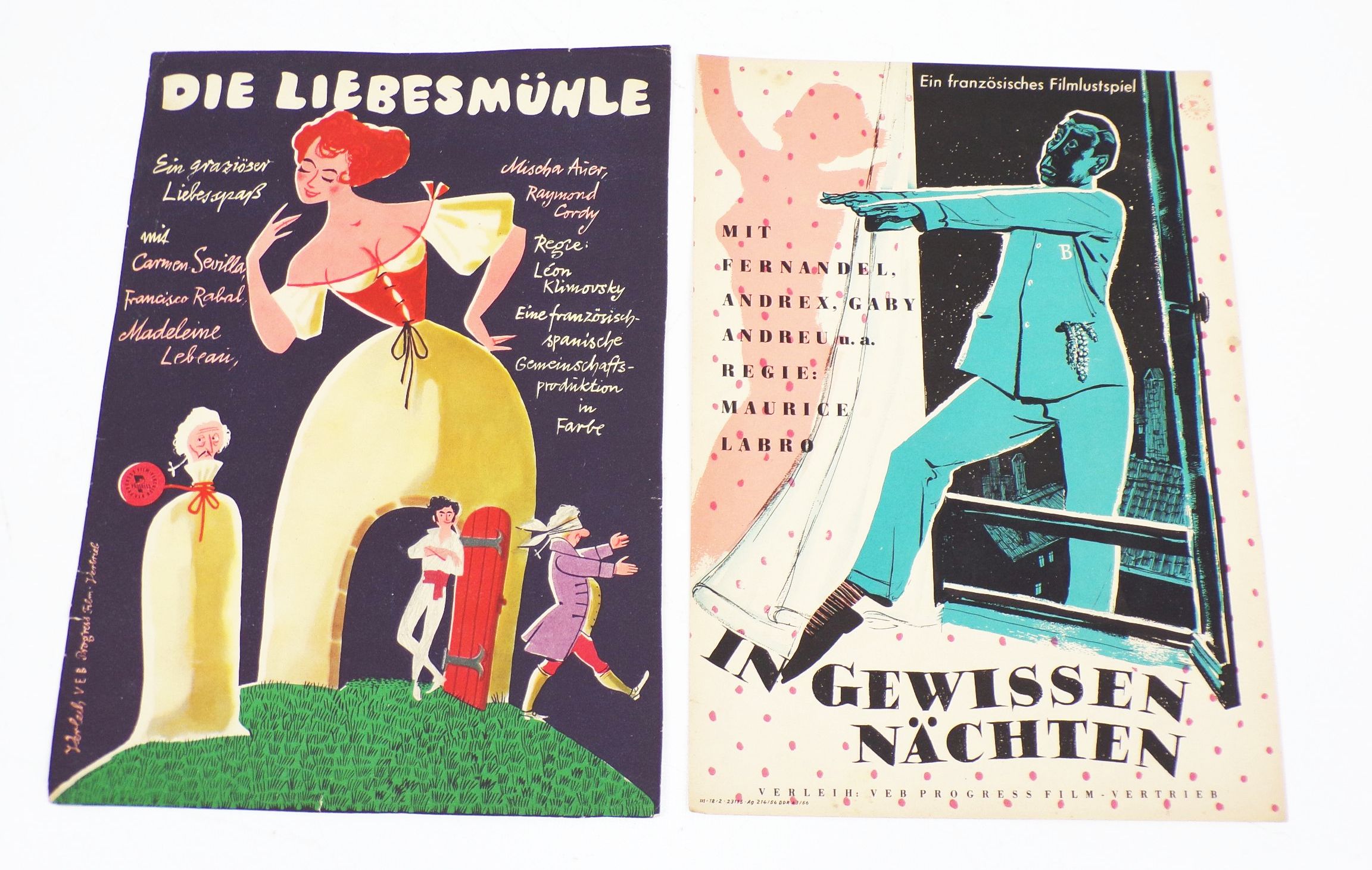 Konvolut DDR Kino Aushang Filmplakat Vintage Print 1950er 