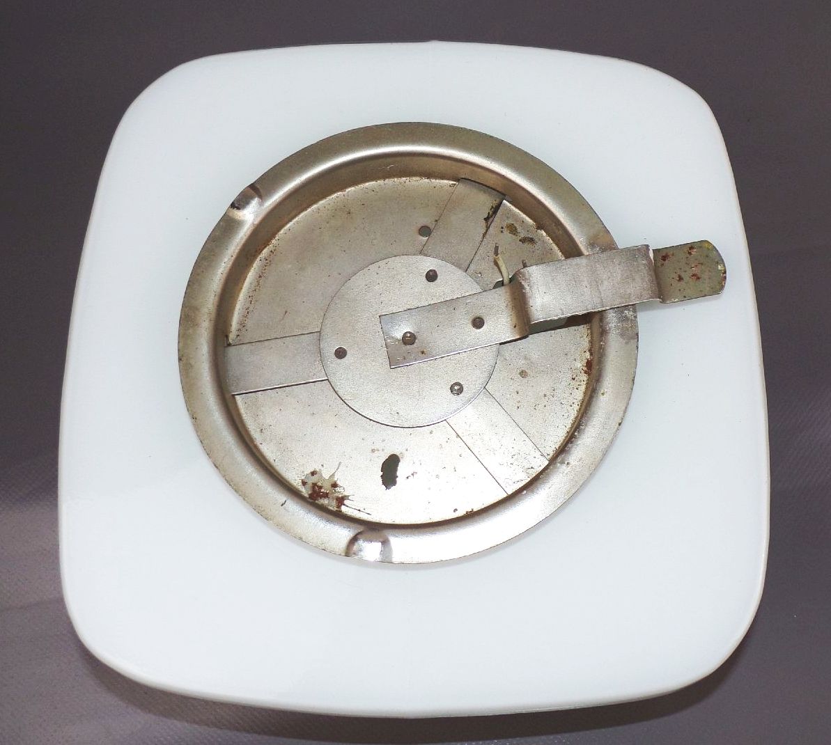 Alte Deckenleuchte Weiss Bauhaus Deko E27 Quadrat Universal Wandleuchte 